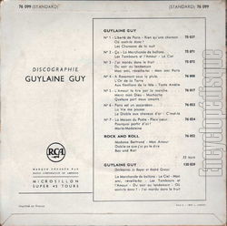 [Pochette de Le chant des moissons (Guylaine GUY) - verso]