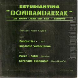 [Pochette de Airs populaires basques et espagnols (DONIBANDARRAK) - verso]