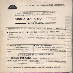 [Pochette de Chansons au Quartier Latin (Jean-Pierre HBRARD) - verso]