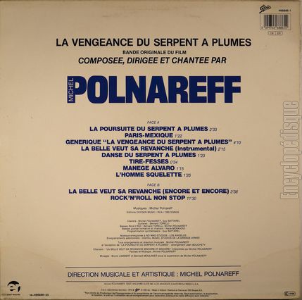 [Pochette de La vengeance du serpent  plumes (B.O.F.  Films ) - verso]