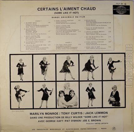 [Pochette de Certains l’aiment chaud (B.O.F.  Films ) - verso]