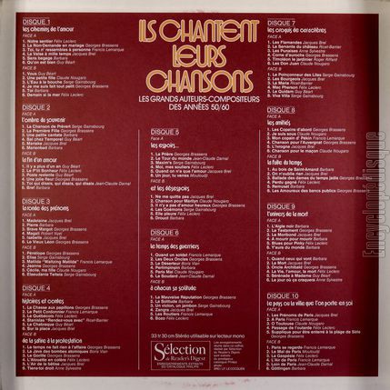 [Pochette de Ils chantent leurs chansons (COMPILATION) - verso]