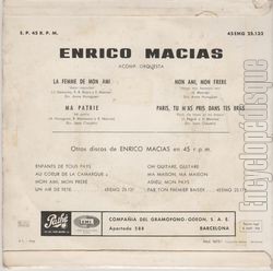 [Pochette de La femme de mon ami (Enrico MACIAS) - verso]