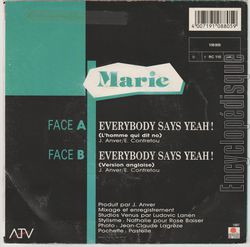 [Pochette de L’homme qui dit no (MARIE (alias de Marie CHEVALIER)) - verso]