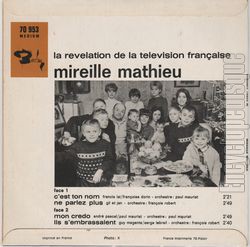 [Pochette de C’est ton nom (Mireille MATHIEU) - verso]