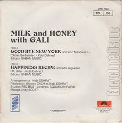 [Pochette de Milk and Honey -  Good bye New York  (Les FRANCOPHILES) - verso]
