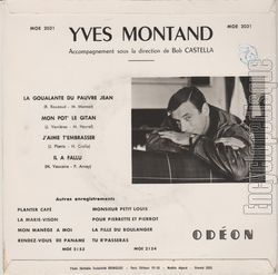 [Pochette de La goualante du pauvre Jean (Yves MONTAND) - verso]