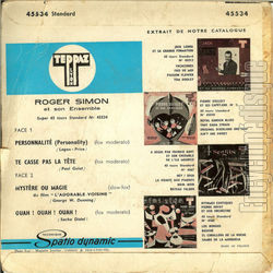 [Pochette de Personnalit (Roger SIMON) - verso]