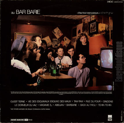 [Pochette de Barbarie (SAPHO) - verso]