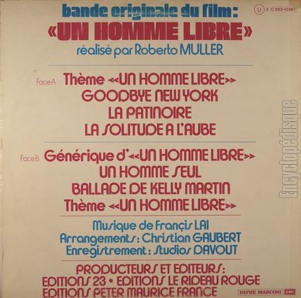 [Pochette de Un homme libre (B.O.F.  Films ) - verso]