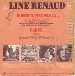 [Pochette de Quand tu n’es pas l (Line RENAUD) - verso]