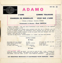 [Pochette de J’aime (Salvatore ADAMO) - verso]