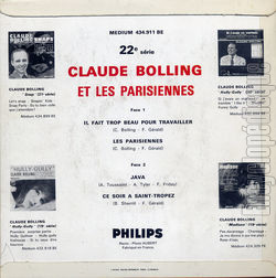 [Pochette de Il fait trop beau pour travailler (Claude BOLLING et les PARISIENNES) - verso]