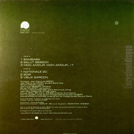 [Pochette de Jean-Pierre Alarcen (Jean-Pierre ALARCEN) - verso]