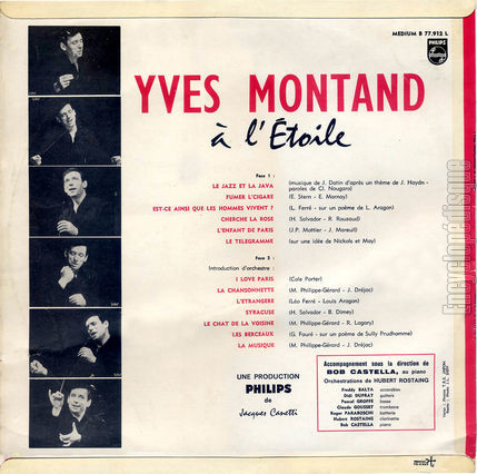 [Pochette de Yves Montand  l’Etoile (Yves MONTAND) - verso]