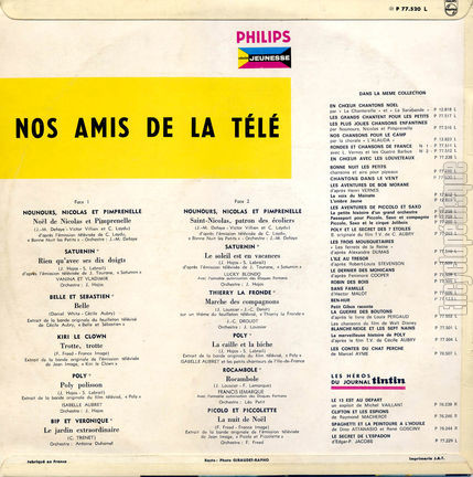 [Pochette de Nos amis de la tl (COMPILATION) - verso]