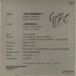 [Pochette de No comment (Gilles FLORO) - verso]