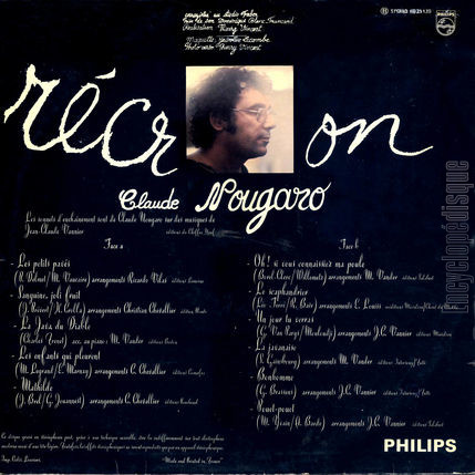 [Pochette de Rcration (Claude NOUGARO) - verso]