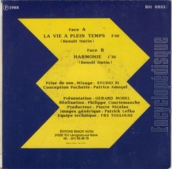 [Pochette de La vie  plein temps (T.V. (Tlvision)) - verso]