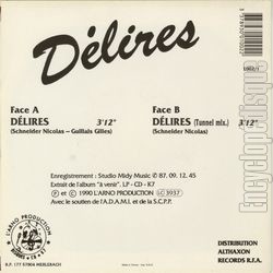 [Pochette de Dlires (L’ARNO) - verso]