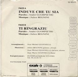[Pochette de Induve che tu sia (ANDRIA) - verso]