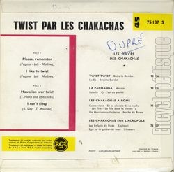 [Pochette de Twist par les Chakachas (CHAKACHAS) - verso]