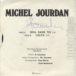[Pochette de Seul sans toi (Michel JOURDAN (2)) - verso]