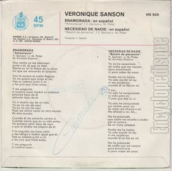 [Pochette de Amoureuse (version espagnole) (Vronique SANSON) - verso]