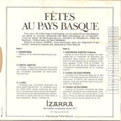 [Pochette de Fte au Pays Basque () - verso]