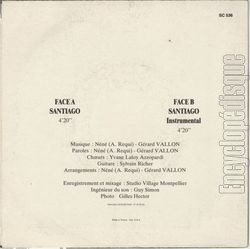 [Pochette de Santiago (Grard VALLON) - verso]