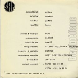 [Pochette de Thank you mister Pradel (Alain BERT) - verso]