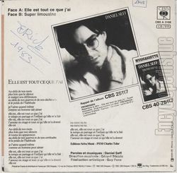[Pochette de Elle est tout ce que j’ai (Daniel SEFF) - verso]