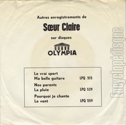 [Pochette de Le vent (SOEUR CLAIRE) - verso]