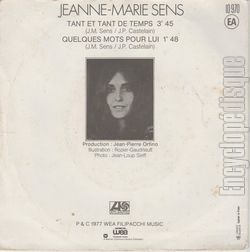 [Pochette de Tant et tant de temps (Jeanne-Marie SENS) - verso]