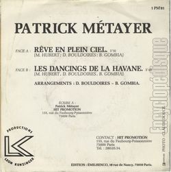[Pochette de Rve en plein ciel (Patrick MTAYER) - verso]