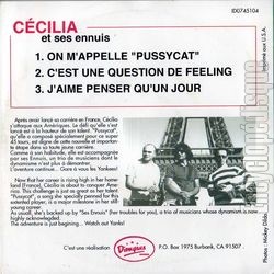 [Pochette de On m’appelle Pussycat (CCILIA et ses Ennuis) - verso]