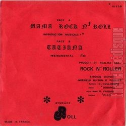 [Pochette de Mama rock n’ roll / Tatiana (ROCK N’ROLLERS) - verso]