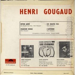 [Pochette de Bton arm (Henri GOUGAUD) - verso]