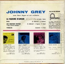 [Pochette de La madone d’amour (Johnny GREY) - verso]