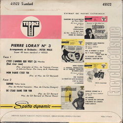 [Pochette de C’est l’amour qui veut a (Pierre LORAY) - verso]