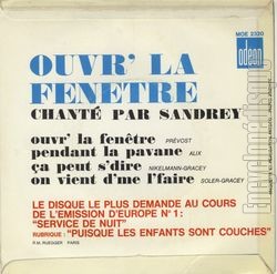 [Pochette de Ouvr’ la fentre (SANDREY) - verso]