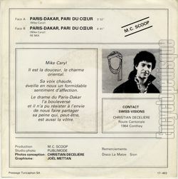 [Pochette de Paris-Dakar, pari du cœur (Mike CARYL) - verso]