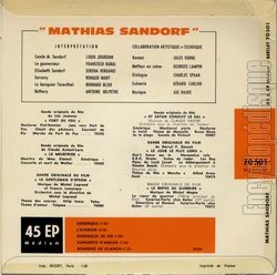 [Pochette de Mathias Sandorf (B.O.F.  Films ) - verso]