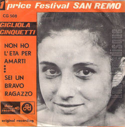 [Pochette de Non ho l’eta (Gigliola CINQUETTI)]