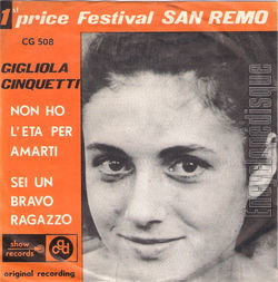 [Pochette de Non ho l’eta (Gigliola CINQUETTI) - verso]
