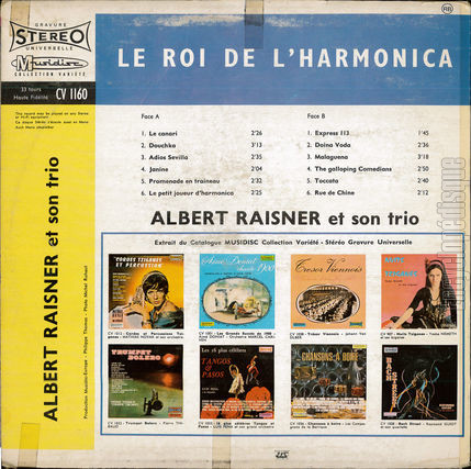 [Pochette de Le roi de l’harmonica (Albert RAISNER) - verso]