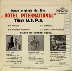 [Pochette de Hotel international "The V.I.P.’s" (B.O.F.  Films ) - verso]