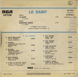 [Pochette de Le Saint (T.V. (Tlvision)) - verso]