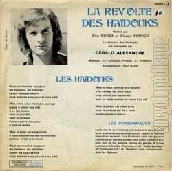 [Pochette de La Rvolte des Haidouks (T.V. (Tlvision)) - verso]