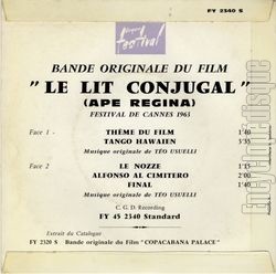 [Pochette de Le Lit conjugal (B.O.F.  Films ) - verso]